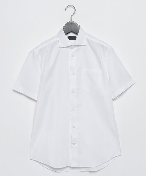 D'URBAN(ダーバン)/ホワイトカラミ調ドビーシャツ(ワイドスナップ)/ホワイト