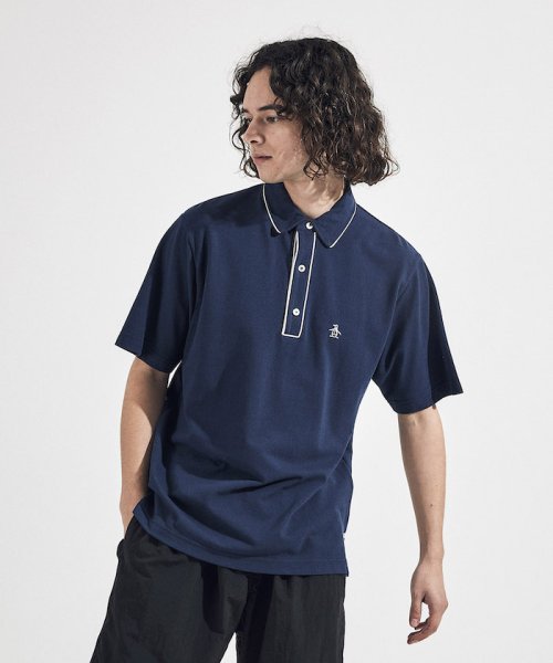 Penguin by Munsingwear(ペンギン　バイ　マンシングウェア)/STYLE 2841 70'S SET IN GUSSET COLORTRIM POLO SHIRT / スタイル2841 70'Sセットインガゼットパイピング/ネイビー