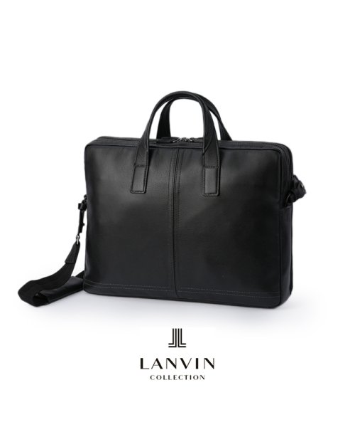 LANVIN COLLECTION(ランバン コレクション)/ランバンコレクション ビジネスバッグ ブリーフケース メンズ レザー 本革 撥水 防水 日本製 A4 B4 2WAY LANVIN COLLECTION 286/ブラック