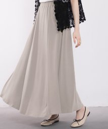 SEU(エスイイユウ)/S－XLまで対応落ち感が美しいAラインロング丈スカート/ベージュ