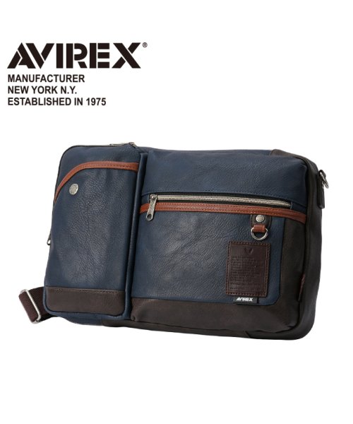 AVIREX(AVIREX)/アヴィレックス ボディバッグ ショルダーバッグ ワンショルダーバッグ メンズ ブランド 斜めがけ 大容量 2WAY AVIREX AX5004/ネイビー