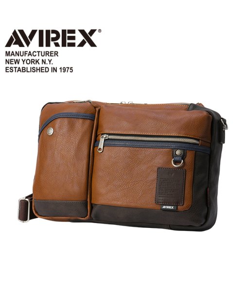 AVIREX(AVIREX)/アヴィレックス ボディバッグ ショルダーバッグ ワンショルダーバッグ メンズ ブランド 斜めがけ 大容量 2WAY AVIREX AX5004/キャメル