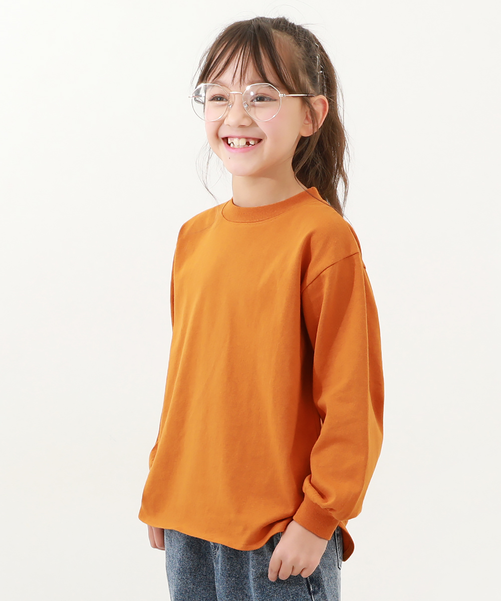 セール】無地 ヘビーウェイト ロング丈 長袖Tシャツ 子供服 キッズ