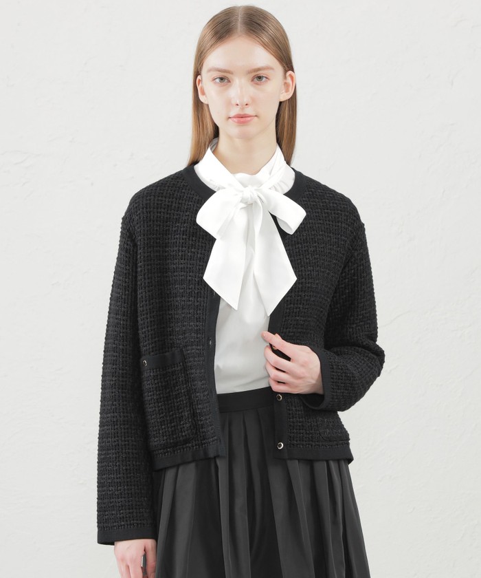 極美品　マッキントッシュフィロソフィー　ツイードジャケット　ノーカラー　M マッキントッシュ フィロソフィー MACKINTOSH PHILOSOPHY ニット