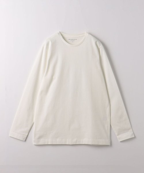 green label relaxing(グリーンレーベルリラクシング)/スパニッシュピマ ミックス クルーネック カットソー/WHITE