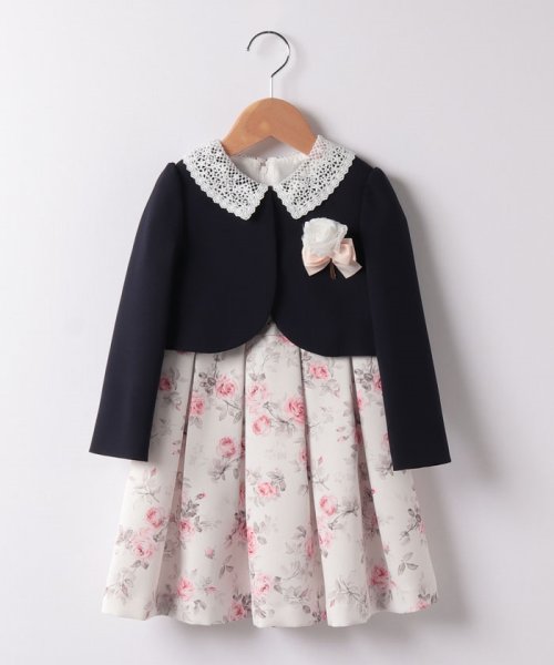 セール】レース衿花柄OP+JKセット(505852653) | プティマイン(petit  
