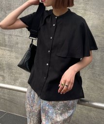 Liyoca(リヨカ)/【Liyoca】ラミーナチュラルローンケープシャツ －手洗い可－/ブラック