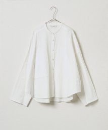 Liyoca(リヨカ)/【Liyoca】リップルバンドカラーオーバーシャツ －手洗い可－/ホワイト