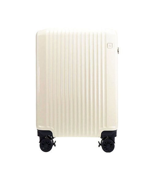 SaxoLine(サクソライン)/保証付 サクソライン スーツケース Mサイズ SaxoLine 軽量 50L 1～3泊 TSA 預け入れサイズ ストッパー付スプリングキャスター 08454/ホワイト