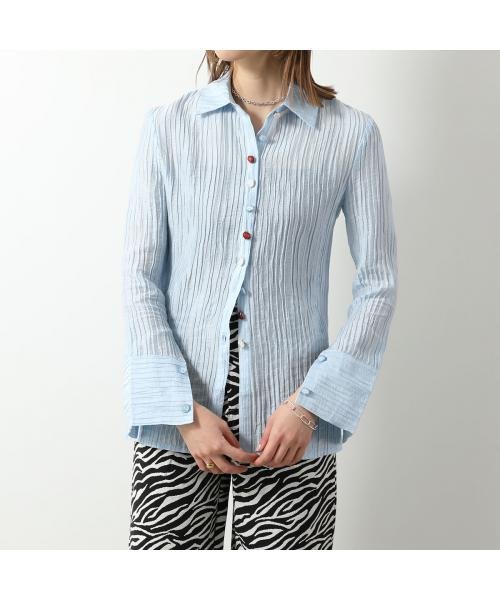 GHOSPELL(ゴスペル)/GHOSPELL シャツ Prue Mixed Button Shirt 長袖/ライトブルー