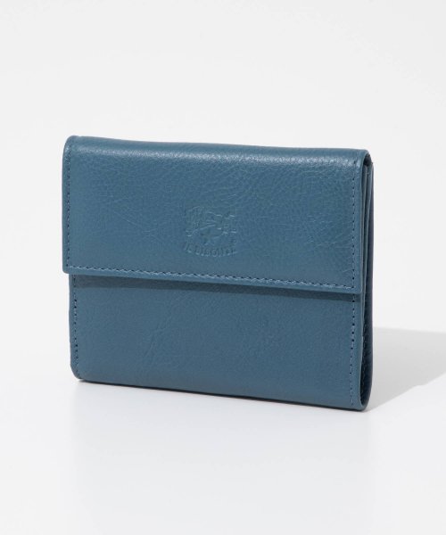 IL BISONTE(イルビゾンテ)/イル ビゾンテ IL BISONTE SMW044 PV0001 二つ折り財布 Medium Wallet Lira メンズ レディース 財布 ミディアム 小銭/ネイビー