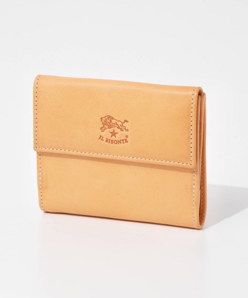 IL BISONTE(イルビゾンテ)/イル ビゾンテ IL BISONTE SMW044 PV0005 二つ折り財布 Medium Wallet Lira メンズ レディース 財布 ミディアム 小銭/ナチュラル