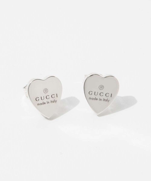 GUCCI(グッチ)/グッチ GUCCI 223990 J8400 ピアス EARRINGS WITH GUCCI TRADEMARK ENGRAVED HEART SHAPE IN/シルバー