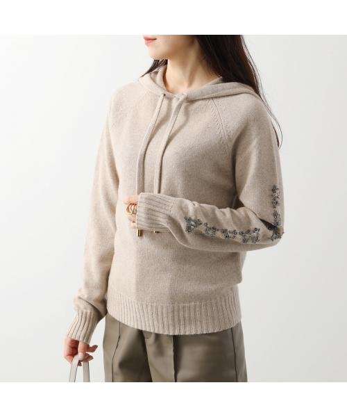 MAX MARA ニット フーディー ANANAS ロゴ ビジュー MARA MAX ニット フーディー ANANAS ロゴ