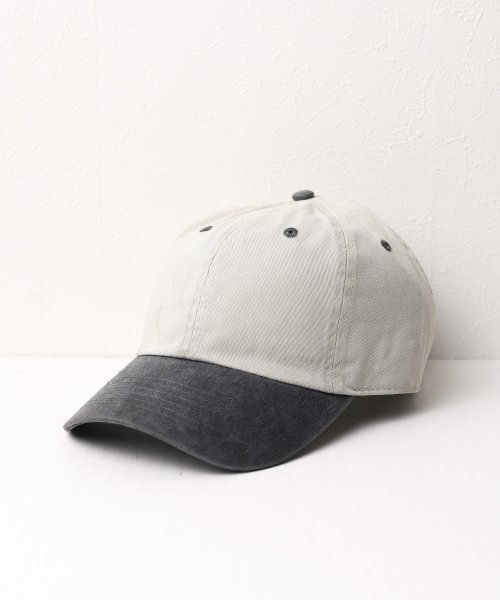 ar/mg(エーアールエムジー)/【W】【it】【1201(twotone)】【newhattan】Baseball Low Cap pigment dyed two tone/ベージュ