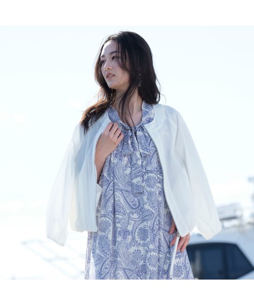 ショート丈・ラグランスリーブジップアップブルゾン 