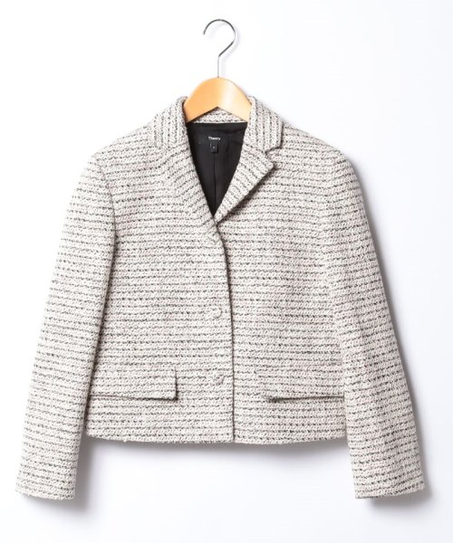 【セットアップ対応商品】ジャケット　PRESTON TWEED LS CROP JK 商品説明コットンベースに仕上げた、ミックツイードの美しい風合いが魅力的なテーラードジャケット。程よくコンパクトなデザインがキレイめコーデに J3265599880(25245円)