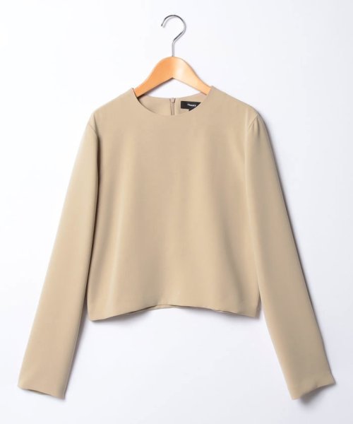 Theory(セオリー)/【セットアップ対応商品】ブラウス CLASSIC CREPE LS MNML CR/ベージュ系