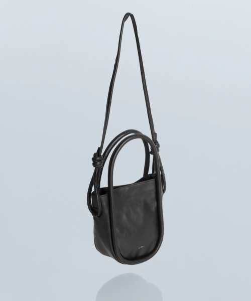 MAISON mou(メゾンムー)/【YArKA/ヤーカ】real leather cord 2way bag  [rocd] /リアルレザー皮紐2ウェイショルダーハンドバッグ/ブラック