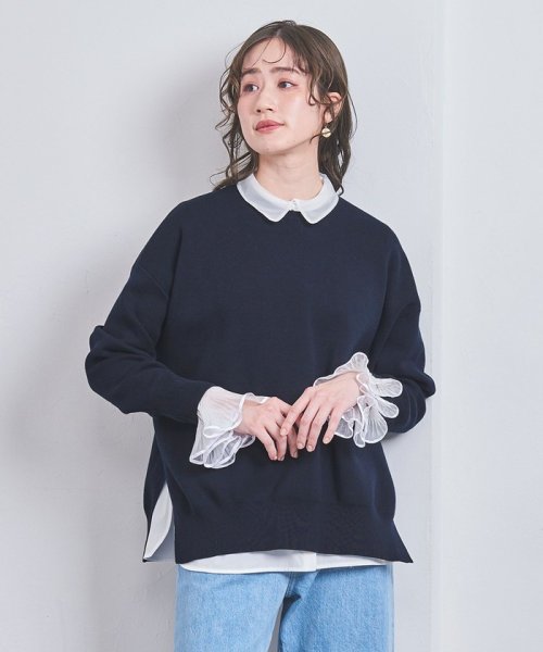 UNITED ARROWS(ユナイテッドアローズ)/COMFORT スムース クルーネックニット/NAVY