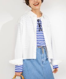 Rie Miller(リエミラー)/製品染めレギュラーカラーショート丈シャツ/ホワイト