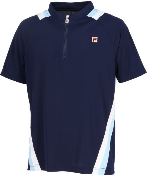 FILA（ZETT Mens）(フィラ（ゼット　メンズ）)/【テニス】切替 ハーフジップシャツ メンズ/ネイビー