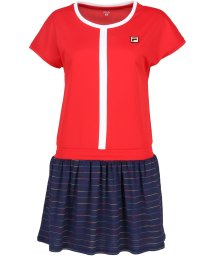 FILA（ZETT Ladies）(フィラ（ゼット　レディース）)/【テニス】レインボーボーダー クルーネック 切替ワンピース レディース/ネイビー