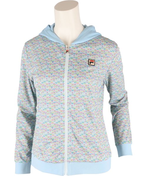 【テニス】ミックスニットプリント フルジップパーカー レディース テニス