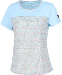 FILA（ZETT Ladies）/【テニス】切替 ミックスニットプリント クルーネックシャツ レディース/505856451