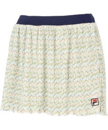 FILA（ZETT Ladies）(フィラ（ゼット　レディース）)/【テニス】ミックスニットプリント プリーツスコート レディース/ホワイト