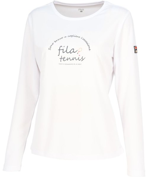FILA（ZETT Ladies）(フィラ（ゼット　レディース）)/【テニス】グラフィックプリント クルーネックロングTシャツ レディース/ホワイト