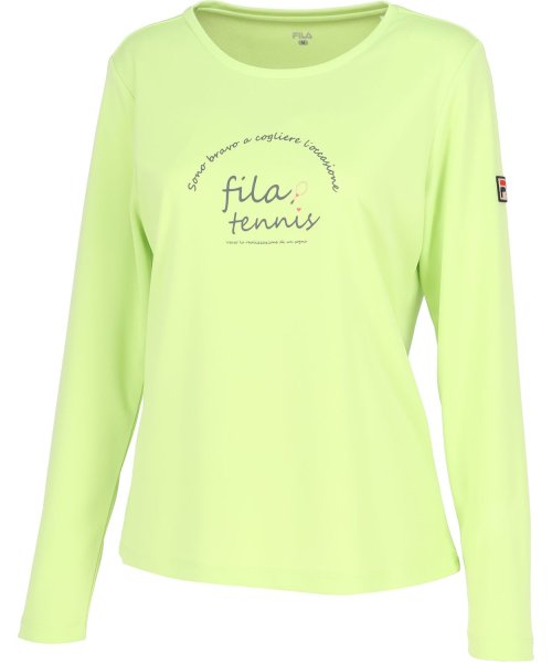 FILA（ZETT Ladies）(フィラ（ゼット　レディース）)/【テニス】グラフィックプリント クルーネックロングTシャツ レディース/ライトグリーン