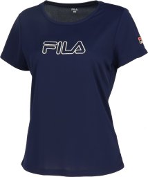 FILA（ZETT Ladies）(フィラ（ゼット　レディース）)/【テニス】レインボー刺繍ロゴ クルーネックTシャツ レディース/ネイビー