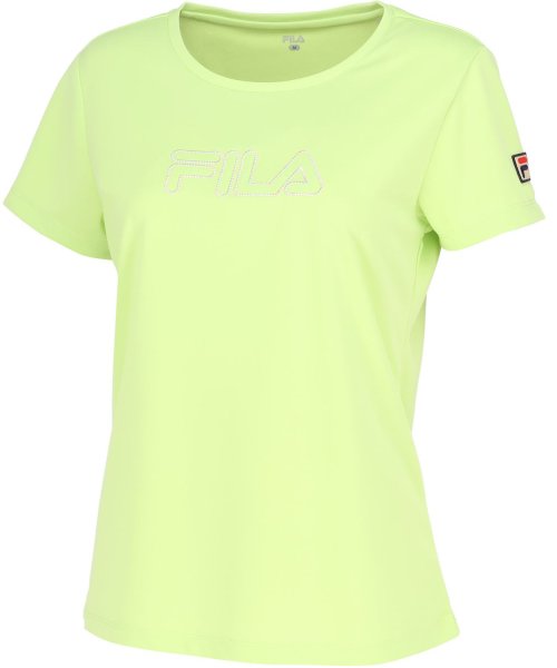 FILA（ZETT Ladies）(フィラ（ゼット　レディース）)/【テニス】レインボー刺繍ロゴ クルーネックTシャツ レディース/ライトグリーン