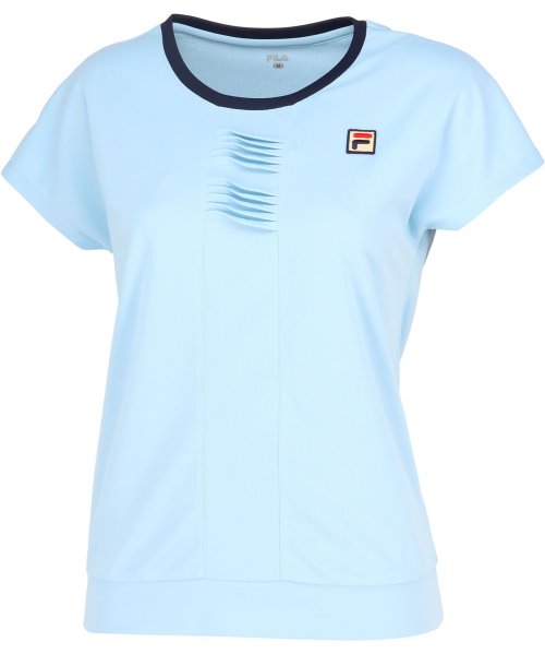 FILA（ZETT Ladies）(フィラ（ゼット　レディース）)/【テニス】前タック ラウンドネックシャツ レディース/サックス