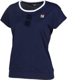 FILA（ZETT Ladies）(フィラ（ゼット　レディース）)/【テニス】前タック ラウンドネックシャツ レディース/ネイビー