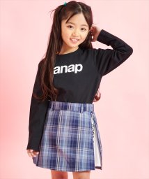 ANAP KIDS(アナップキッズ)/anap ロゴ プリント ロンT 長袖 Tシャツ/ブラック