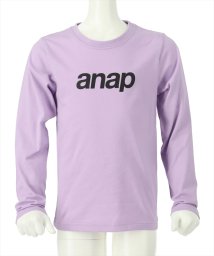 ANAP KIDS(アナップキッズ)/anap ロゴ プリント ロンT 長袖 Tシャツ/ラベンダー