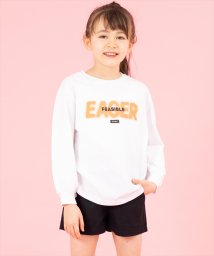 ANAP KIDS(アナップキッズ)/スプレーロゴ プリント ビッグ ロンT 長袖 Tシャツ/ホワイト