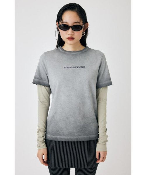 moussy(マウジー)/LAYERED LIKE EMBROIDERY LS Tシャツ/GRY