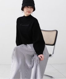 PROPORTION BODY DRESSING(プロポーション　ボディドレッシング)/ロゴ刺しゅうショートニット WEB限定カラー：ブルー 24SS/ブラック