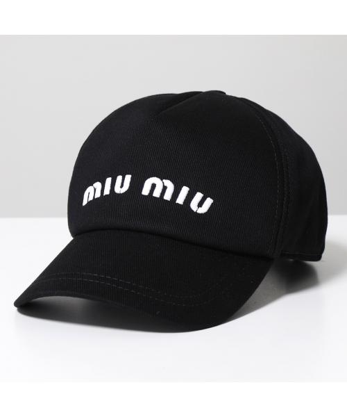 MIUMIU ベースボールキャップ 5HC179 2DP1 刺繍 ロゴ