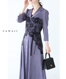 CAWAII/ビスチェ風レース画のアコーディオンプリーツロングワンピース/505859618