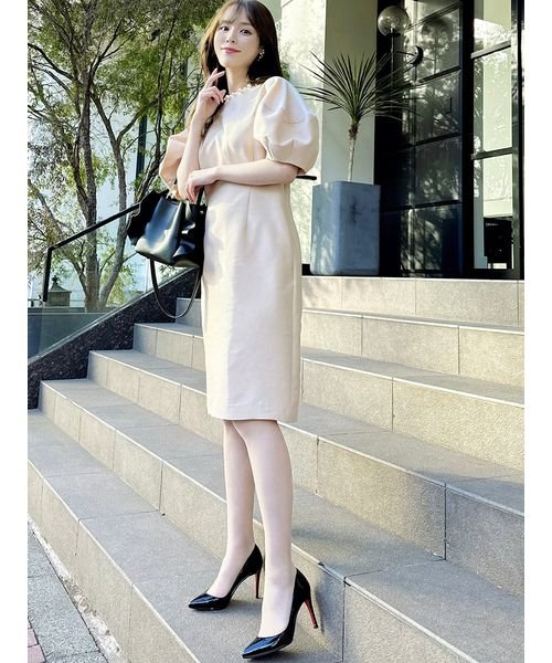 パールネックコクーンドレス 予めご了承ください