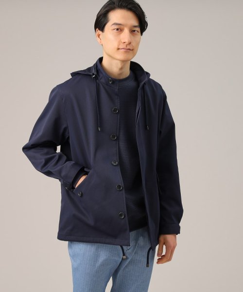 【春アウター】ストレッチ　ショート フードブルゾン 