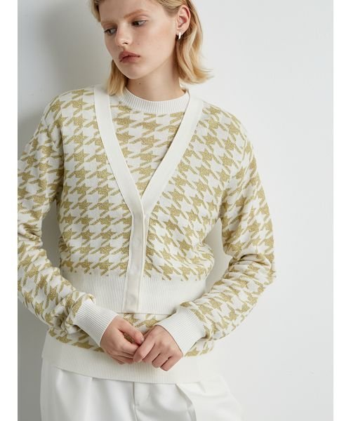 ジャガードニットカーディガン 予めご了承ください
