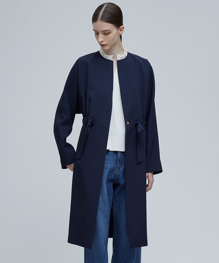 BEIGE MARIE / ノーカラーコート NAVY 2 BEIGE MARIE / ノーカラーコート NAVY 2