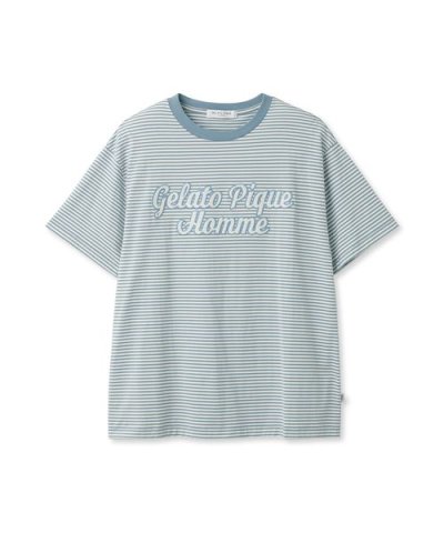 【HOMME】チェーンステッチロゴボーダーTシャツ