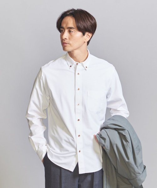 BEAUTY&YOUTH UNITED ARROWS(ビューティーアンドユース　ユナイテッドアローズ)/カット シャンブレー ボタンダウン スリム シャツ/WHITE