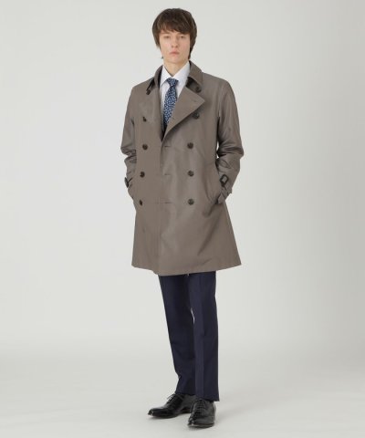 BLACK LABEL クレストブリッジチェック ベルテッドステンカラーコート 